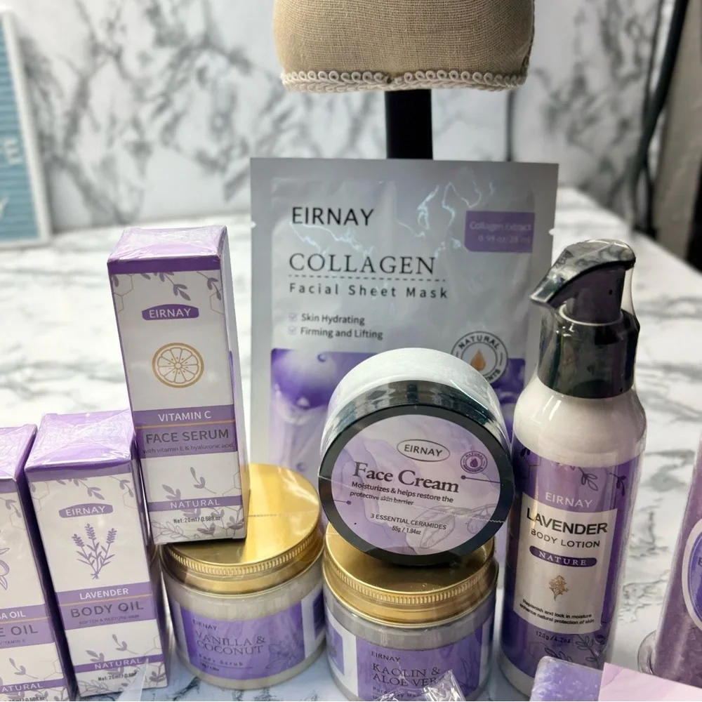 Spa Day Gift set Lavender Face Oil & Serum Set Bath Relaxing